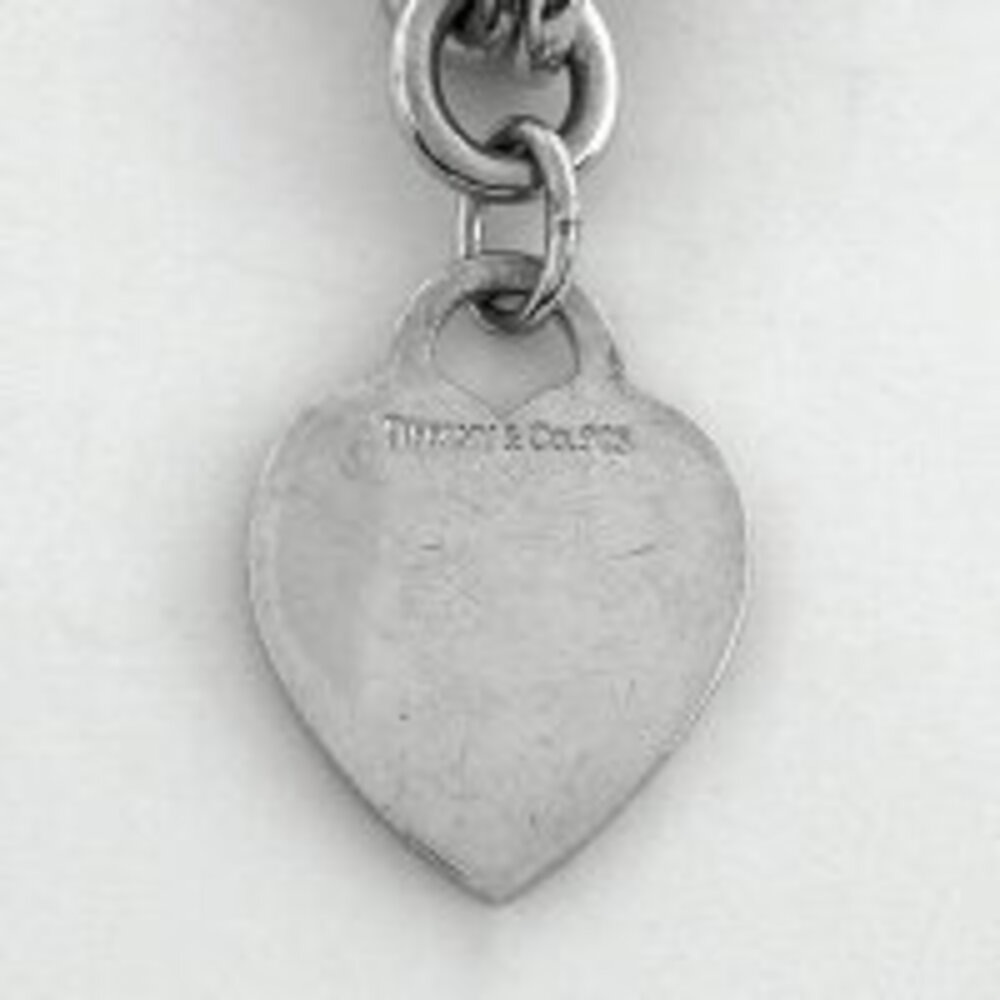 Tiffany Co Heart Motif Chain Necklace Sterling Silver